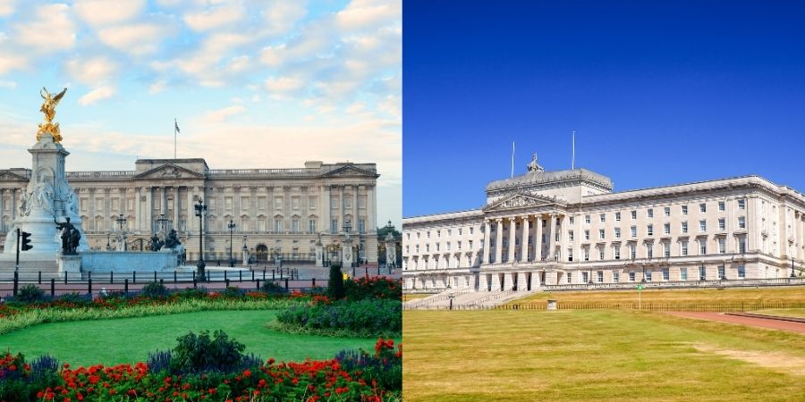 El palacio de Buckingham es quien tiene la tutela de Irlanda del Norte y La Republica de Irlanda se rige por un Parlamento y un presidente