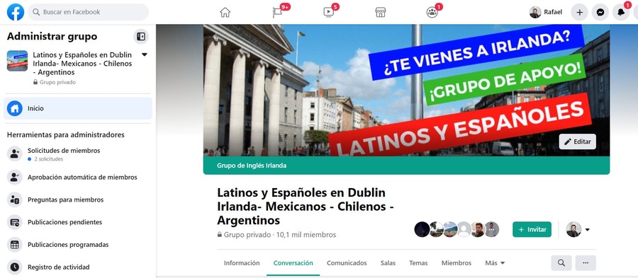 grupos de facebook irlanda para latinos